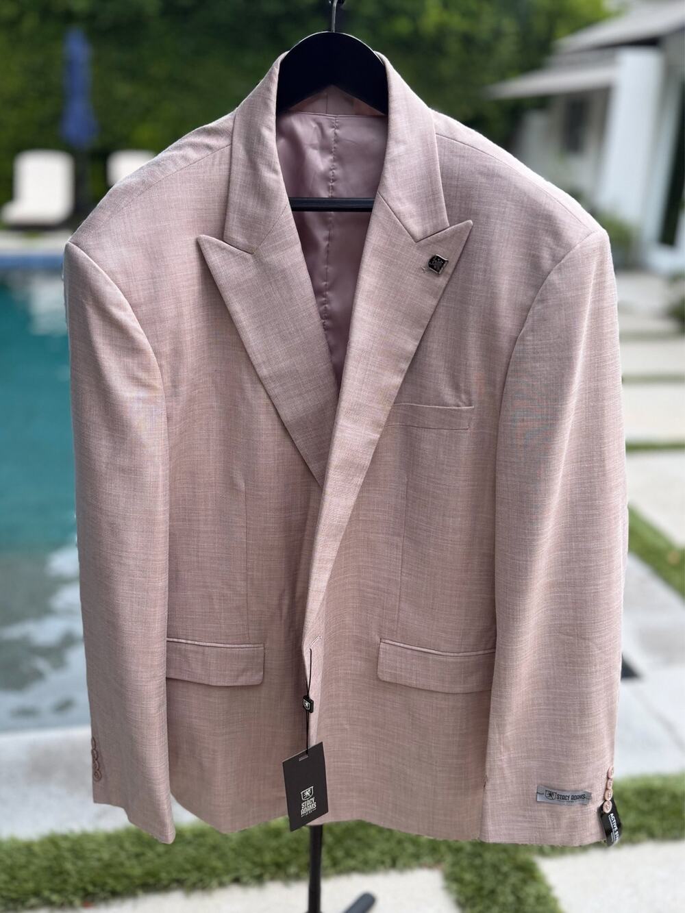 NWT Stacy Adams 56L Light Camel Suit Jacket Blazer Active Stretch w/ Vest